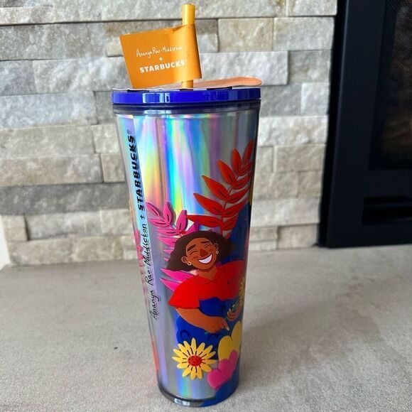 Starbucks Insulated Tumbler NEW Summer 2024 Holographic with Top & Straw Artist - Picture 1 of 8